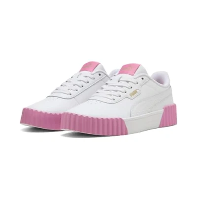 Abbildung von Puma Carina 3.0 Sneakers Teenager Schuhe Für Damen Kinder Mit Plain White/Gold/Posie Pink Größe: 36