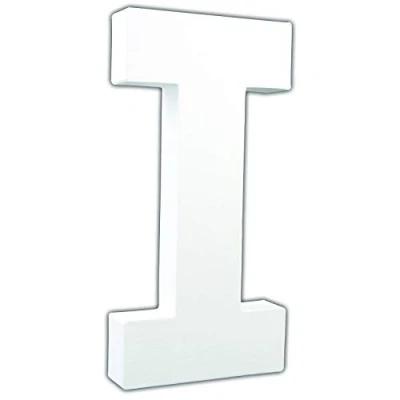 Abbildung von Décopatch AC708C Buchstabe &quot;I&quot; aus Pappmaché, 3 x 10 20,5 cm, zum Verzieren, perfekt für Ihre Wohndeko, weiß
