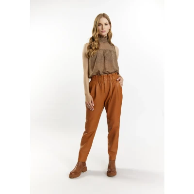 Abbildung von Dreimaster Lederhose, Damen, Größe: 38, Cognac