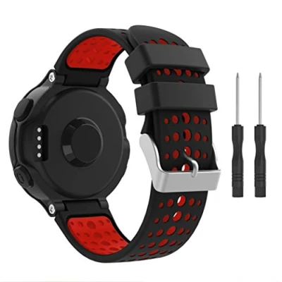 Abbildung von TOPsic Armband für Garmin Forerunner 235/220 / 230/620 630/735 Silikon Ersatz Uhrenarmband Einstellbar Wechselarmband 235 WHR Laufuhr (b)