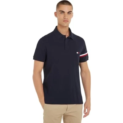 Abbildung von Tommy Hilfiger Global STP Placement REG Poloshirt, Herren, Größe: Small, Desert sky