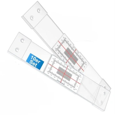 Abbildung von Sachverständigen Zubehör® Rissmonitor als [Profi Messgerät] 10er Set transparente Messlehre Spaltmaß Risslineal Rissbreitenmesser Rissbreitenlineal Sachverständige Risskarte