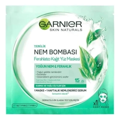Abbildung von Garnier Skin Naturals Moisture + Freshness Stoffmaske mit Grüntee Extrakt, super feuchtigkeitsspendend, 28g