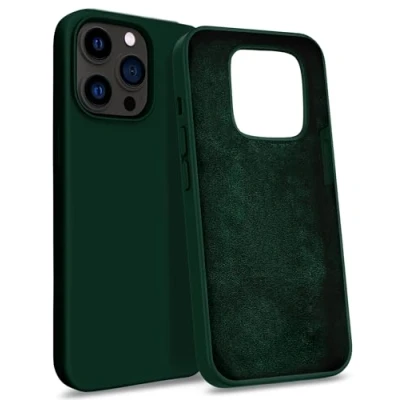 Abbildung von MyGadget Hülle kompatibel mit iPhone 14 Pro Gummierte Handyhülle [ 3 Layer Struktur ] Schutzhülle Soft Inlay &amp; Hardcase Cover außen Olivgrün