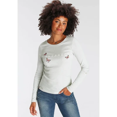 Abbildung von KangaROOS Langarmshirt, mit Logodruck &amp; Ärmeln zum krempeln NEUE FARBEN