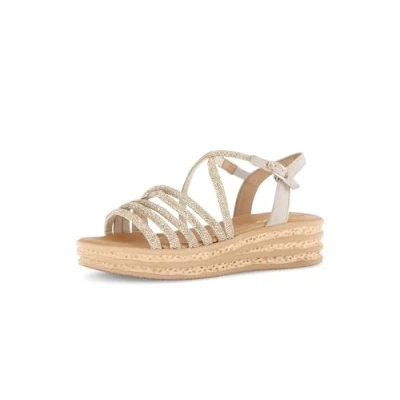 Abbildung von Gabor Keilsandalette, Damen, Größe: 39, Platino/oak Schuhe