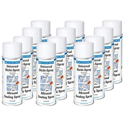 Abbildung von WEICON 12 11553400 weiß Universal Dicht Spray 12er Set 400 ml haftstarker Sprühkunststoff