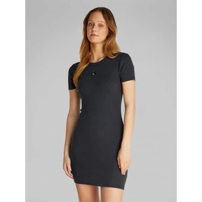 Abbildung von Calvin Klein Jeans Washed Dress Jerseykleid, Damen, Größe: XL, black
