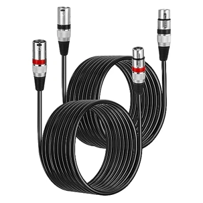 Abbildung von PERMUST 2 Pack XLR Kabel Mikrofonkabel 8M 3 Pin Balanced Stecker zu Buchse Mehrfarbig DMX Mikrofon Patch