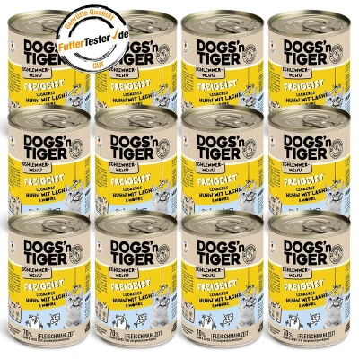 Abbildung von Adult, Katzenfutter, Freigeist, Katzen Nassfutter, Getreidefrei, Huhn, Lachs &amp; Karotte, 12x 400g 12x400g