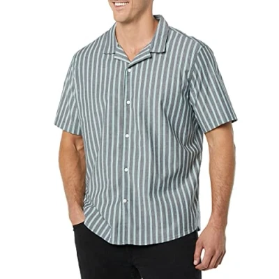 Abbildung von Amazon Essentials Herren Urlaubshemd In Standard Passform, Blau Streifen, XXL