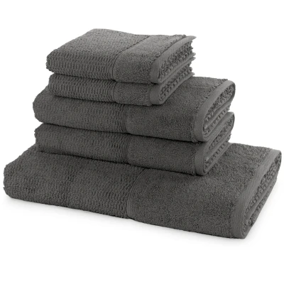 Abbildung von frottana Pearl Handtuch Set, 2 Gästetücher 30 x 50 cm &amp; Handtücher 100 1 Duschtuch 67 140 aus 100% Baumwolle, Graphite, * 30x50cm + 50x100cm 67x140cm