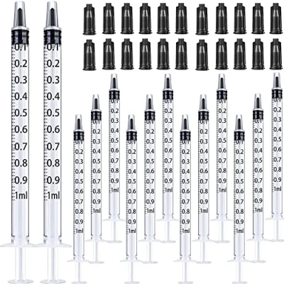 Abbildung von Gufastoe 100 Stück 1ml Spritze mit Schutzkappen für Industrie oder Tierfutter