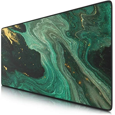 Abbildung von CSL XXL Speed Gaming Mauspad Titanwolf 900 x 400mm Mousepad Tischunterlage Large Size verbessert Präzision und Geschwindigkeit Grün Gold