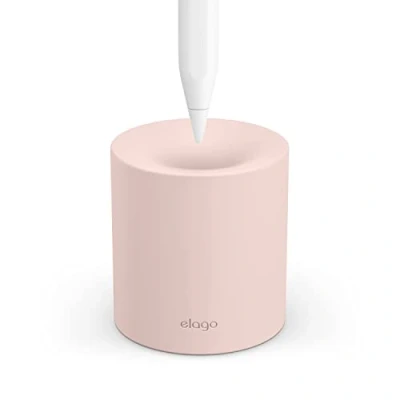 Abbildung von elago Silikonständer Kompatibel mit Apple Pencil Pro, (1st &amp; 2nd Gen), (USB C) und jedem Tablet Stylus oder ohne Bleistifttasche hülse, Schutz der Spitze (Rosa)