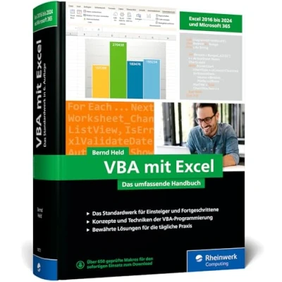 Abbildung von VBA mit Excel: Das umfassende Handbuch für Einsteiger und fortgeschrittene Anwender. Aktuell zu Excel 2024 Microsoft 365 Ausgabe 2025