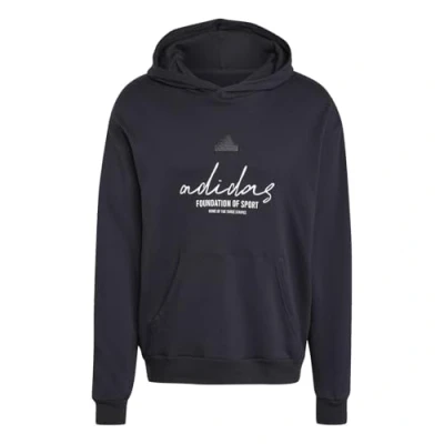 Abbildung von adidas Herren Brand Love French Terry Hoodie Hooded Sweat, Schwarz, M