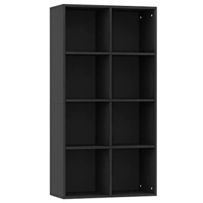 Abbildung von vidaXL Sideboard Bücherregal, Bücherschrank mit 8 Fächern, Würfelregal Standregal für Wohnzimmer, Büroregal Aktenregal, Schwarz Holzwerkstoff