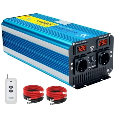 Abbildung von LVYUAN Wechselrichter 4000W /8000W Reiner Sinus Spannungswandler 12V 230V KFZ Umwandler Stromwandler Konverter mit Fernbedienung, 2 LED, Steckdose und USB