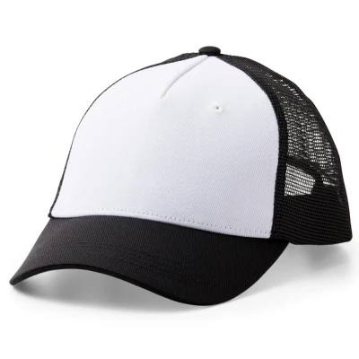 Abbildung von Cricut 2009419 Trucker Hat Blank 1 pack for use Press. Compatible with Iron On (HTV) &amp; Infusible Ink Materials, Polyester, White Black,
