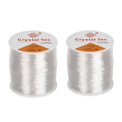Abbildung von 2 Stück Perlenfaden Für die Schmuckherstellung, Elastic Bracelet String Cord Clear Stretchy, Beading Threads Schmuckherstellung String, Samenperlen, Edelsteinperlen, Glasperlen