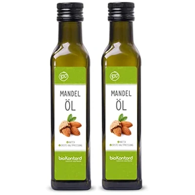 Abbildung von Mandelöl BIO 500 ml (2x 250 ml) I nativ und kaltgepresst 100% natürlich Rohkostqualität von bioKontor