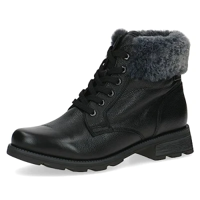 Abbildung von CAPRICE Damen Stiefeletten zum Schnüren mit Blockabsatz Gefüttert, Schwarz (Black Comb), 36 EU