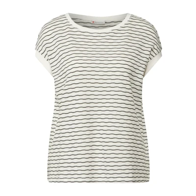 Abbildung von STREET ONE Damen A323500 Shirt mit welligen Streifen, Off White, 38