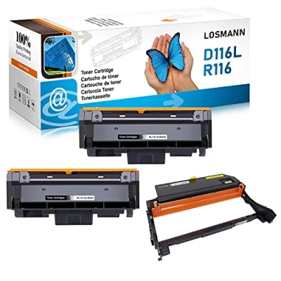Abbildung von LOSMANN 2X Toner Kartusche &amp; 1x Trommel Kompatibel für Samsung MLT D116L R116 SL Xpress M2620D M2620ND M2625D M2625F M2625FN M2625N M2626 M2675F M2675FN M2676 M2820D M2820DW M2820ND M2825DW