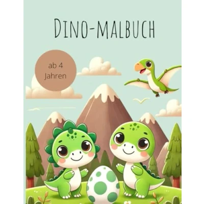 Abbildung von Dino Malbuch mit 40 süßen Dinosauriern für Kinder ab 4 Jahren Dinosaurier Malbuch: Vorlagen zum Ausmalen, Kritzeln und Entdecken