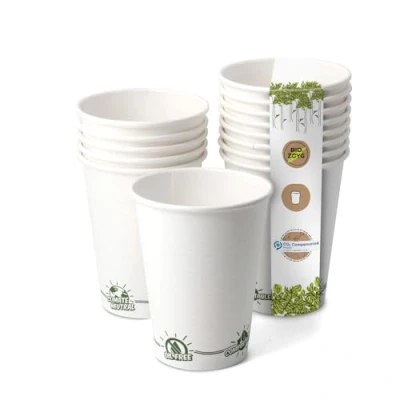 Abbildung von GREENBOX Umweltschonende Bio Einweg Becher kompostierbar I Papierbecher Probierbecher Espresso Pappbecher weiß mit EcoUp© Icon und PLA Beschichtung 50 Getränkebecher 100 ml 4 oz