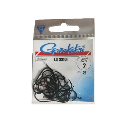 Abbildung von Gamakatsu LS 3310F Haken Schwarz (25 Stück) Hakengröße 2 Karpfenhaken