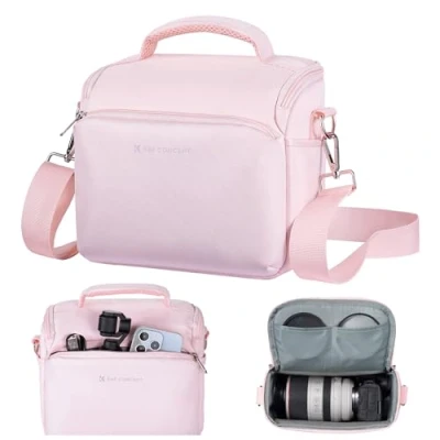Abbildung von K&amp;F Concept Kamera Rucksack Schultertasche SLR Taschen Umhängetasche Liner Tasche für Fotografen Geeignet den täglichen Gebrauch (Rosa)