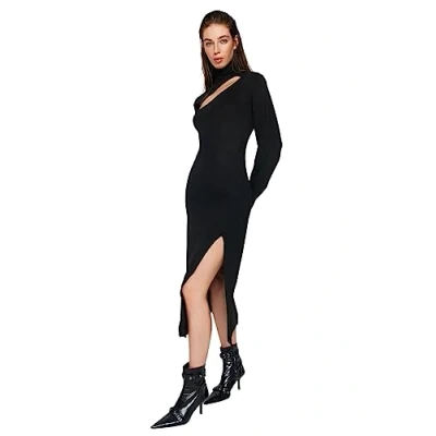 Abbildung von Trendyol Damen Wohnung Maxi Langer Arm Tag und Nacht Tailliert Kleid