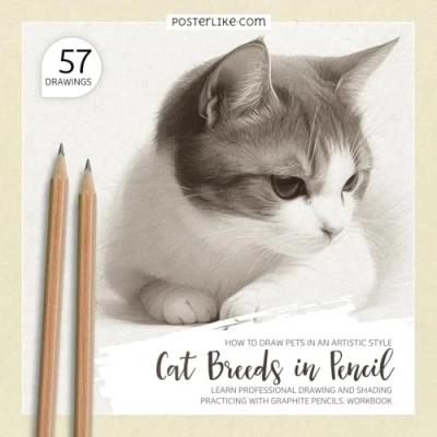 Abbildung von How to Draw pets in an Artistic Style. Cat Breeds Pencil: Learn Professional Drawing and Shading Practicing with Graphite Pencils. Workbook (Draw like a pro)