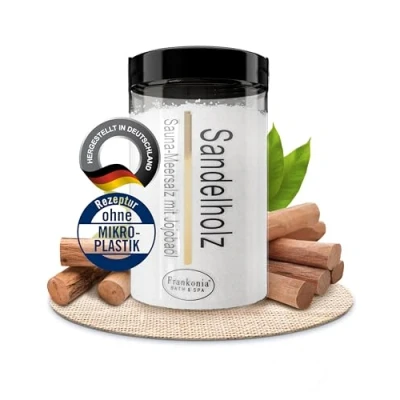Abbildung von Frankonia BATH &amp; SPA Sauna Salz Peeling Sandelholz 400g Meersalz m. Jojobaöl Vitamin E Body Scrub Dusch und Körperpeeling für alle Hauttypen vegan ohne Parabene