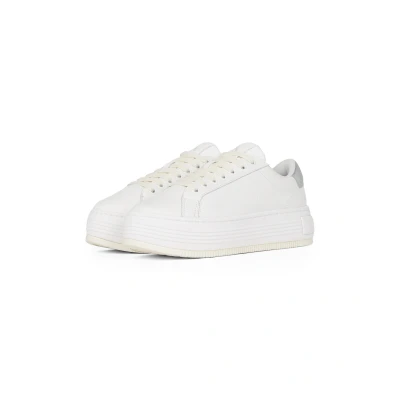 Abbildung von Calvin Klein Jeans Plateausneaker &quot;BOLD FLATF LOW MIX OHB&quot;, Schnürschuh, Halbschuh, Freizeitschuh mit Fersen Kontrast