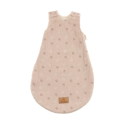 Abbildung von Sterntaler Babyschlafsack 50/56 Bauernhof aus weichem Musselin gefüttert mit Jersey 2 Wege Reißverschluss &amp; Druckknöpfen an der Schulter, Sandfarben