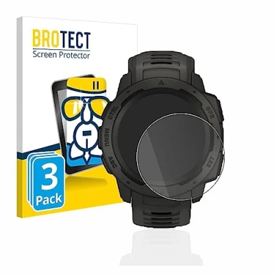 Abbildung von BROTECT Schutzglas für Garmin Instinct Solar (3 Stück) Schutzfolie Panzer Folie Glas [Extrem Kratzfest 9H, Anti Fingerprint, Ultra Transparent]