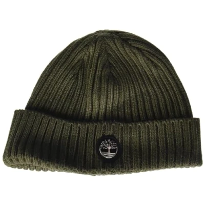 Abbildung von Timberland Herren Gerippte Uhrenkappe mit Logo Platte Beanie Mütze, Traubenblatt, Einheitsgröße