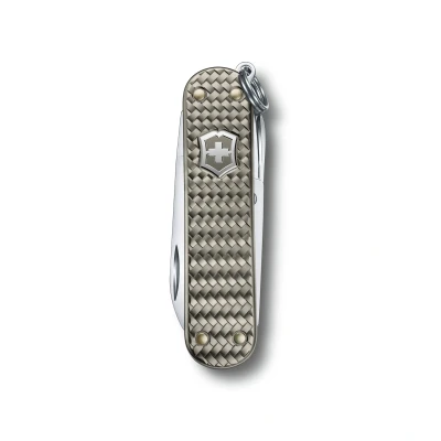 Abbildung von VICTORINOX Taschenmesser Classic Precious Alox, 5 Funktionen, Multitool mit Schere, Schraubendreher, Schlüsselanhänger, inkl. Geschenkbox, Infinite Gray