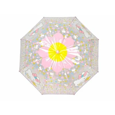 Abbildung von CYPBRANDS CyP Brands Hello Kitty Regenschirm für Kinder, Blase, transparent, Handschirm, 48 cm, mehrfarbig, offizielles Produkt, durchsichtig