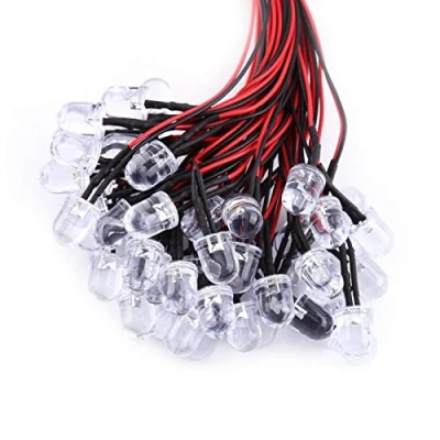 Abbildung von Hilitand 50 Stück vorverdrahtete DC 9 12V 3 5 10 mm wasserdichte LED Dioden Weiß Rot Blau Grün Licht Leuchtdioden(3mm blau)