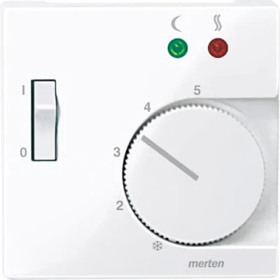 Abbildung von Schneider Electric Merten 534925 Zentralplatte für Fußbodentemperaturregler Einsatz mit Schalter, aktivweiß glänzend, System M