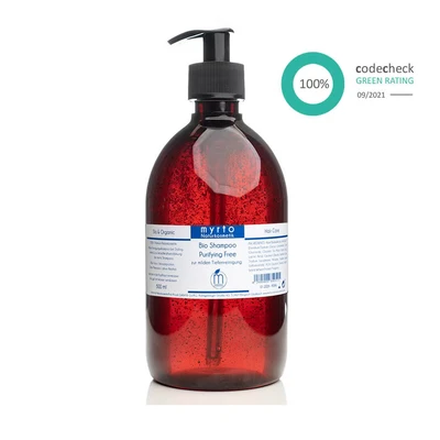 Abbildung von myrto Naturkosmetik Kopfhaut Pflegeshampoo Natur Bio Shampoo Purifying Free zur milden Tiefenreinigung, frei von Duftstoffen, Alkohol, emulgatorfrei