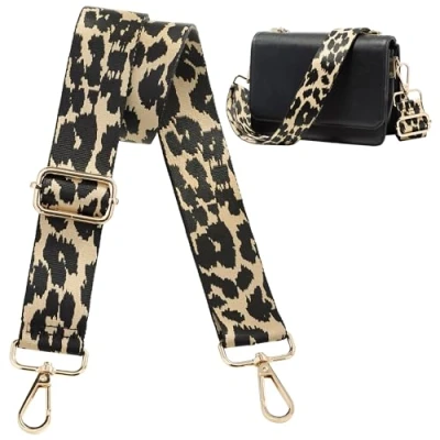 Abbildung von Navaris Handtaschengurt 75 138cm Tragegurt für Handtasche Taschengurt zum Wechseln Taschenriemen Handtaschen Gurt Trageriemen Schultergurt Taschen in Khaki Leopard