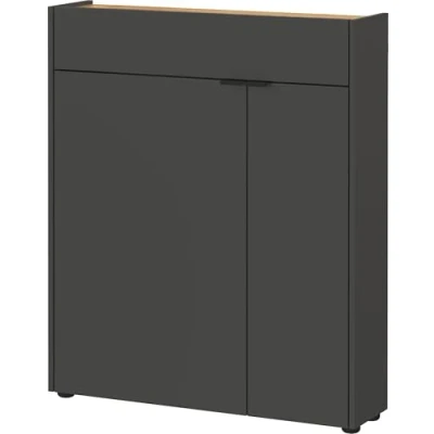 Abbildung von Germania Mehrzweckschrank 1319 549 GW Ameca, in Graphit/Navarra Eiche Nb., mit Türdämpfung, 83 x 99 22 cm (BxHxT)