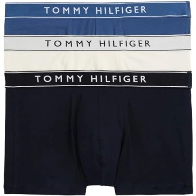 Abbildung von Tommy Hilfiger Herren 3er Pack Boxershorts Trunks mit Logobund, Mehrfarbig (des Sky/Calico/Fssl Blue), XL