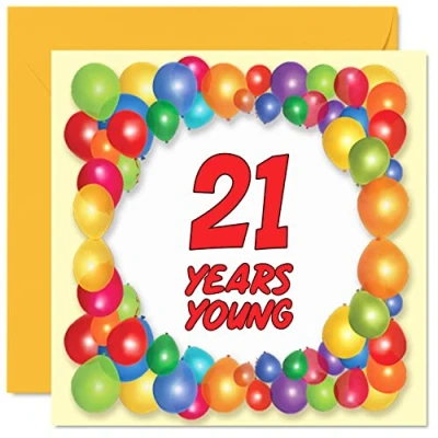 Abbildung von Stuff4 Lustige Geburtstagskarte zum 21. Geburtstag für Männer und Frauen Jahre jung Happy Birthday Karte Sohn, Nichte, Bruder, Schwester, Onkel, Enkelin, Tochter, Neffe, Enkel, 145 x mm,