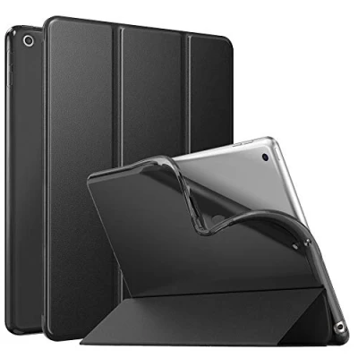 Abbildung von MoKo Hülle Kompatibel mit Neu iPad 9./8./7. Generation (2021/2020/2019), 10,2 Zoll Ständer, TPU Transluzent Matt Rückseite Cover Auto Schlaf/Aufwach Funktion, Schwarz